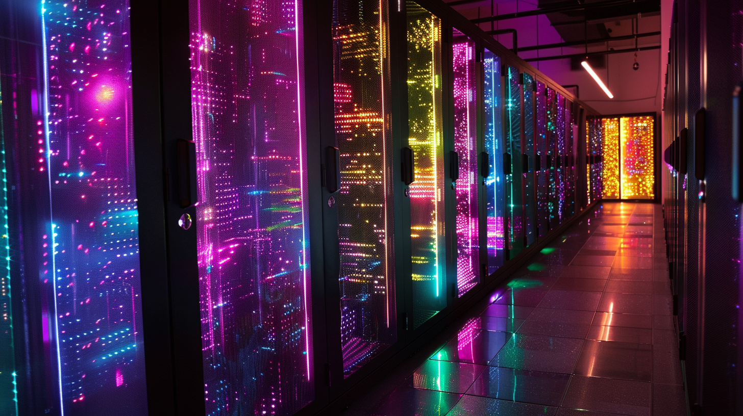 Ein leuchtender Serverraum