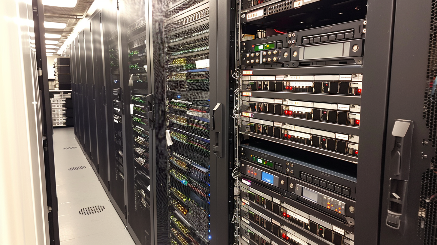 Eine Reihe von Serverschränken in einem Datenzentrum