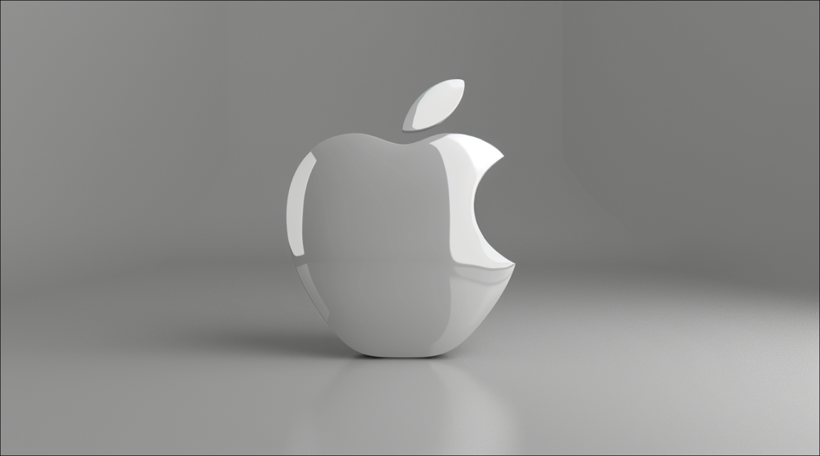 Apple-Logo auf dem grauen Hintergrund