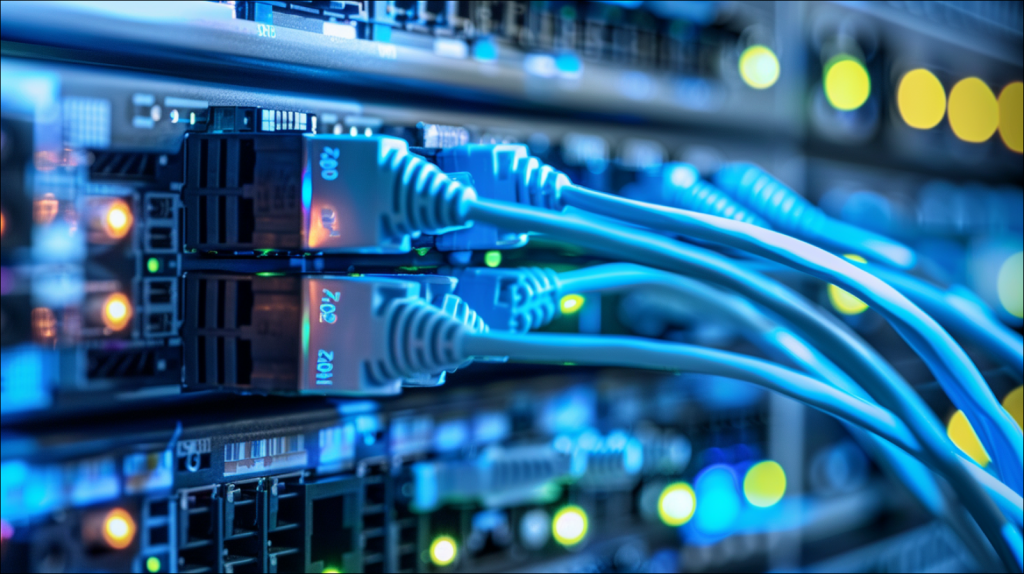 Netzwerkgerät in Nahaufnahme 