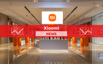 Xiaomi-Geschäft, mit dem Logo des Unternehmens, mit einem Xiaomi NEWS-Banner