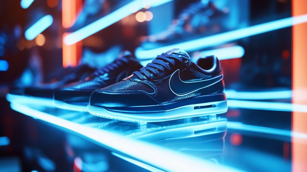 Varta-Aktie: Fies! Hochwertige JD Sports-Sneaker auf einem beleuchteten Regal