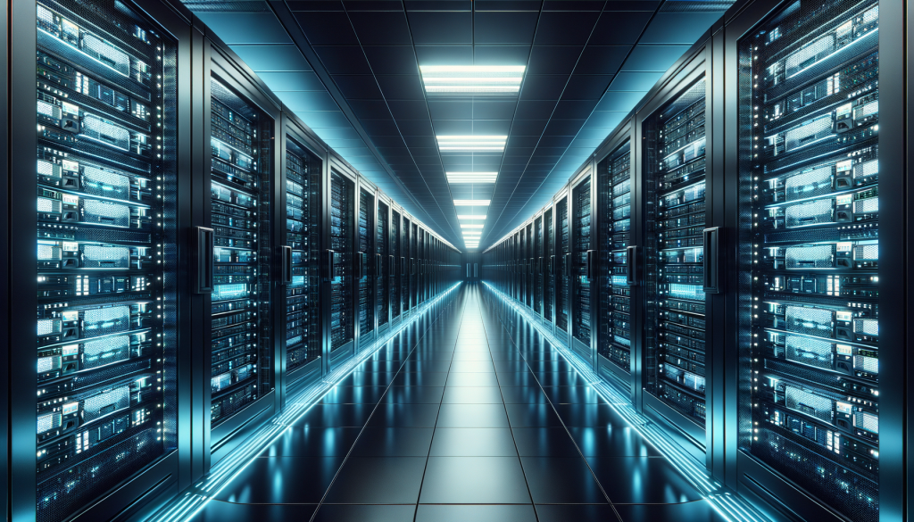 Super Micro Computer-Aktie: Und plötzlich alles anders! Moderne Serverschränke mit Super Micro Computer Hardware in blauer Beleuchtung