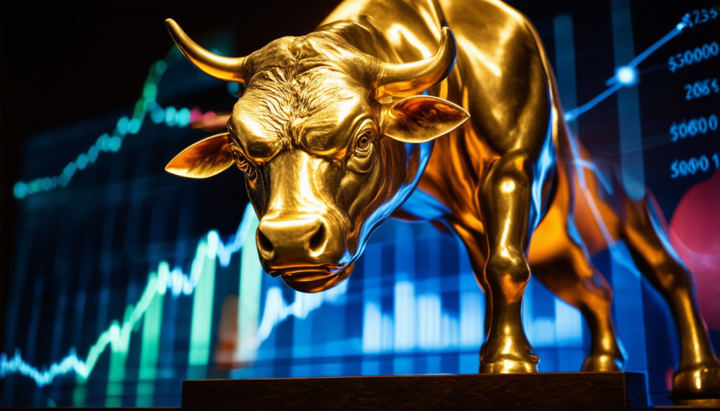 Nvidia-Aktie: Das immense Versprechen! Nahaufnahme einer Bullenstatue