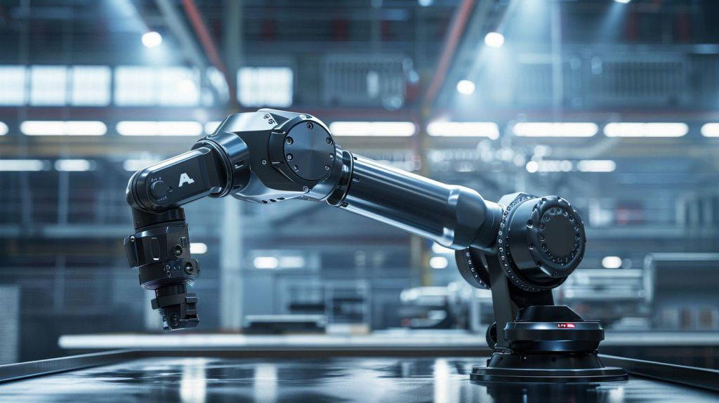 ABB-Roboterarm unter LED-Leuchten