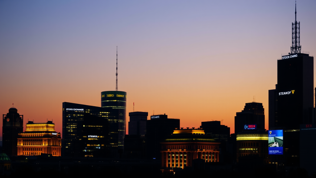 Atos-Aktie: Nur noch zerbröselt? Börsengebäude bei Dämmerung