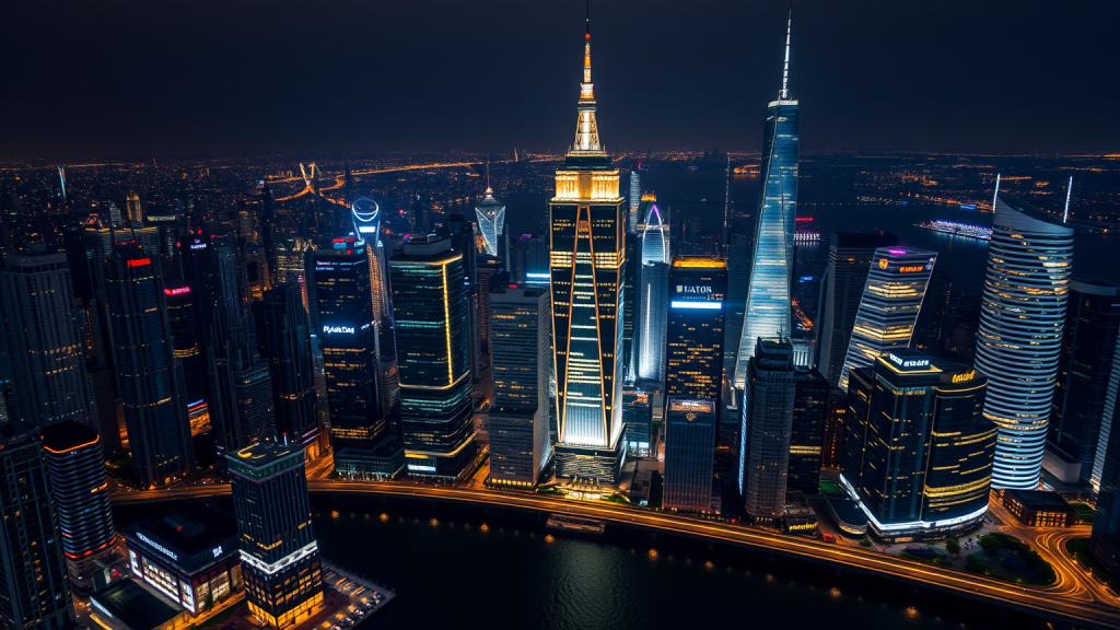 Finanzviertel bei Nacht