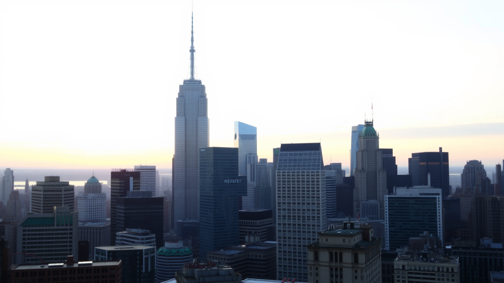 Finanzbezirk bei Sonnenaufgang