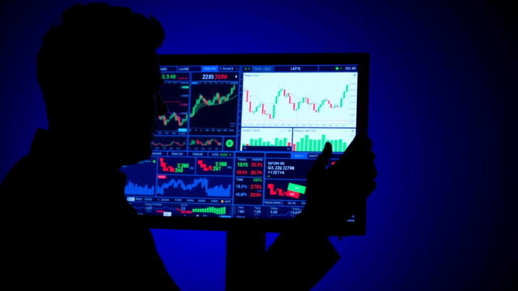 Nachdenklicher Investor mit Aktiencharts