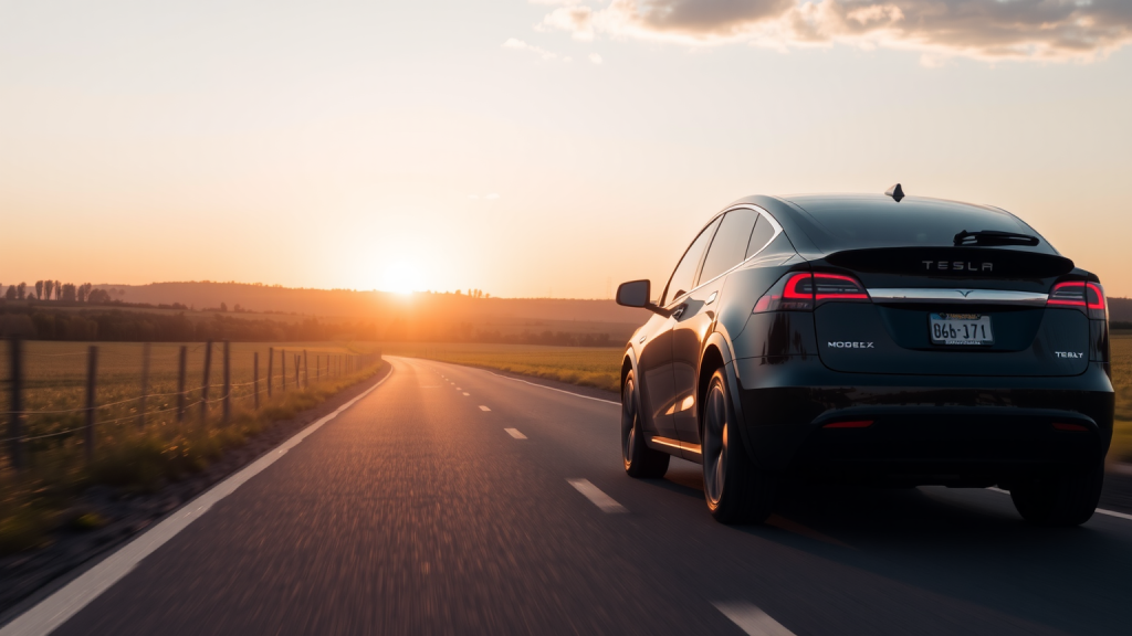 Tesla Model X auf Landstraße