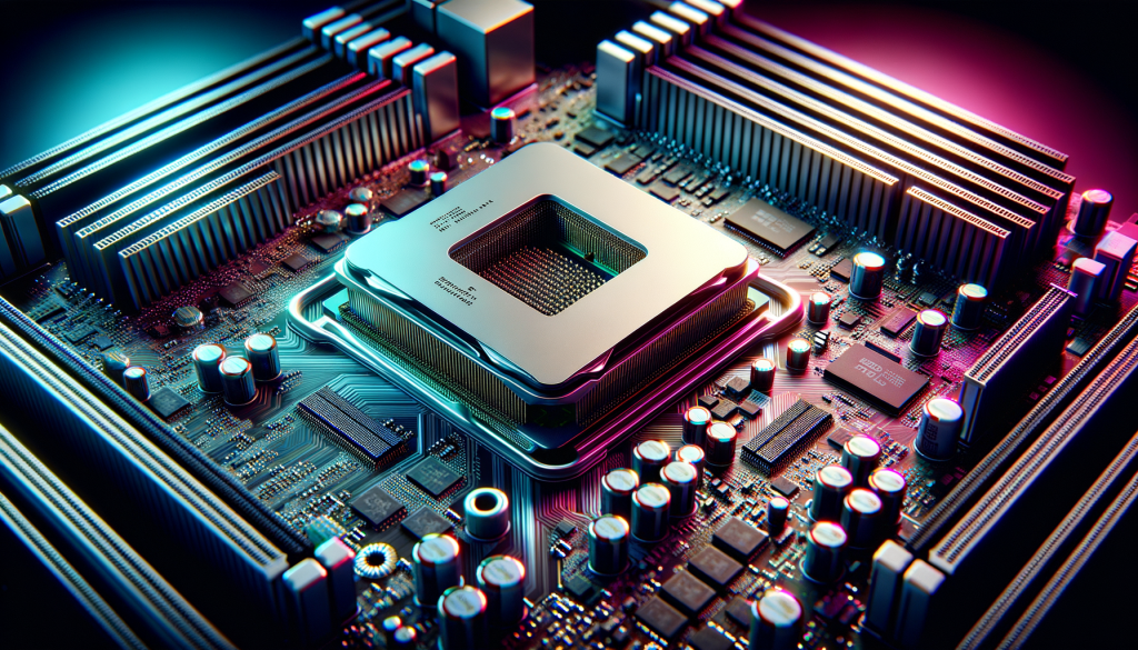 Nahaufnahme eines AMD Ryzen-Prozessors auf einem Motherboard mit RGB-Beleuchtung