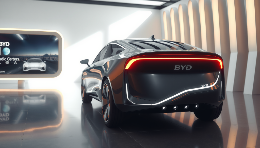 BYD-Aktie: Die pure Not! Futuristisches BYD-Auto im Innovationszentrum