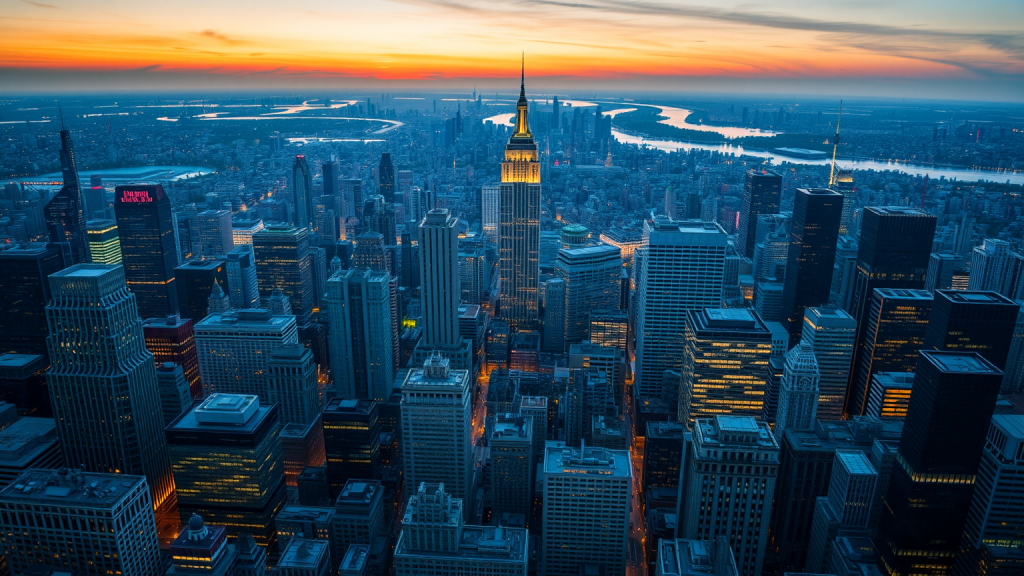 Darum verliert Nestlé das Vertrauen der Anleger! Finanzdistrikt bei Dämmerung, globale Wirtschaft