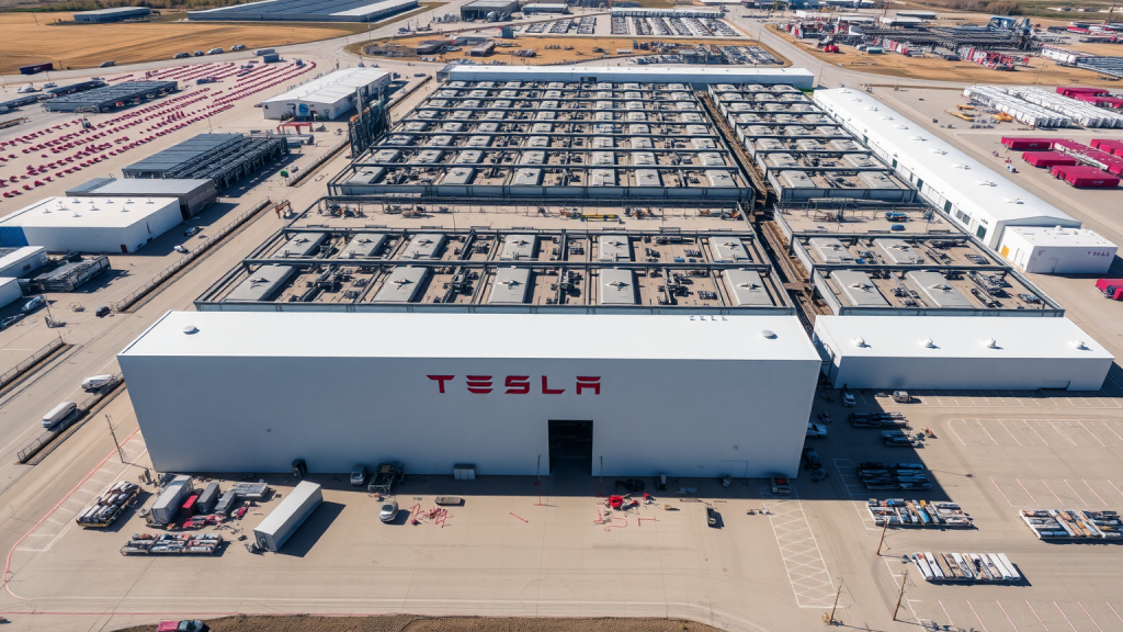 Luftaufnahme der Tesla Gigafactory