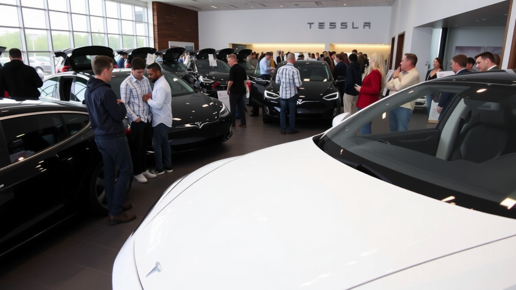 Tesla Showroom mit Kunden