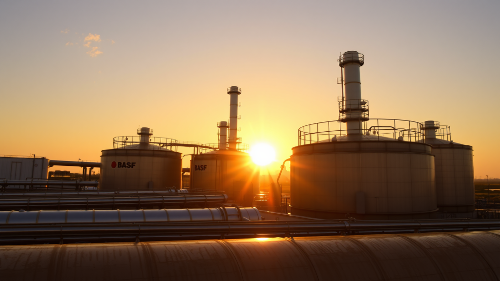 BASF-Aktie: Der Trump-Kracher! Chemische Reaktoren bei Sonnenaufgang