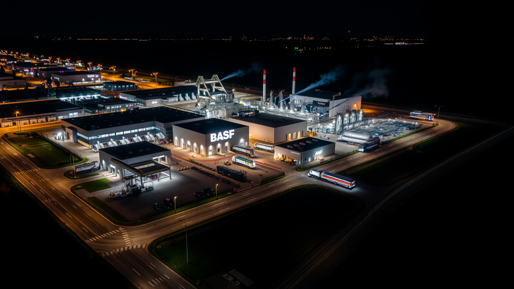 BASF Werk bei Nacht