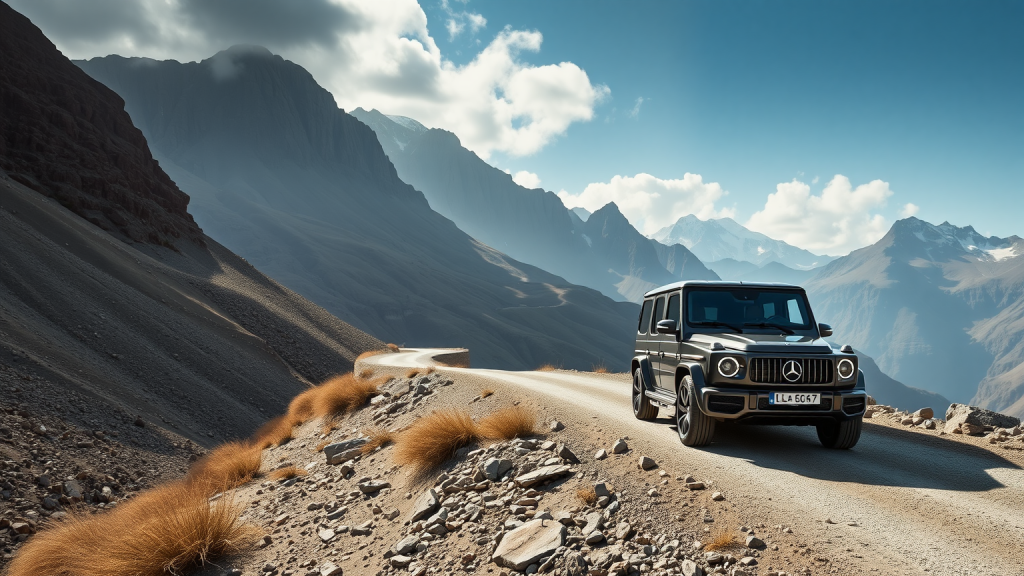Mercedes-Benz G-Klasse auf einer Bergstraße