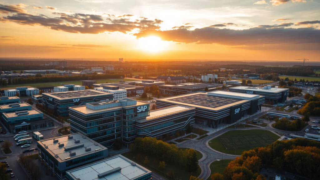 SAP-Hauptquartier bei Sonnenuntergang