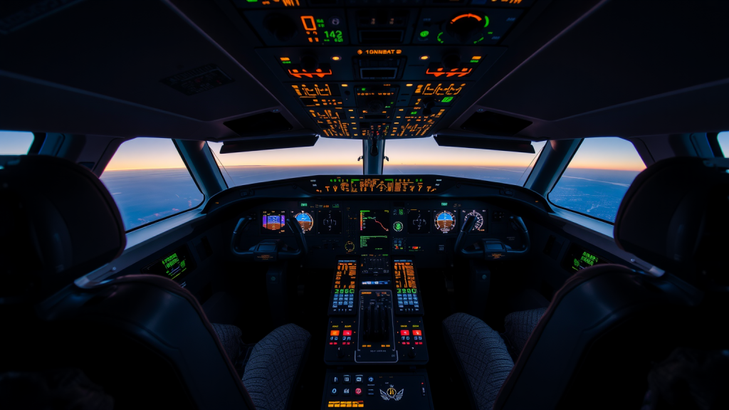 Moderne Cockpitansicht eines Airbus A321neo