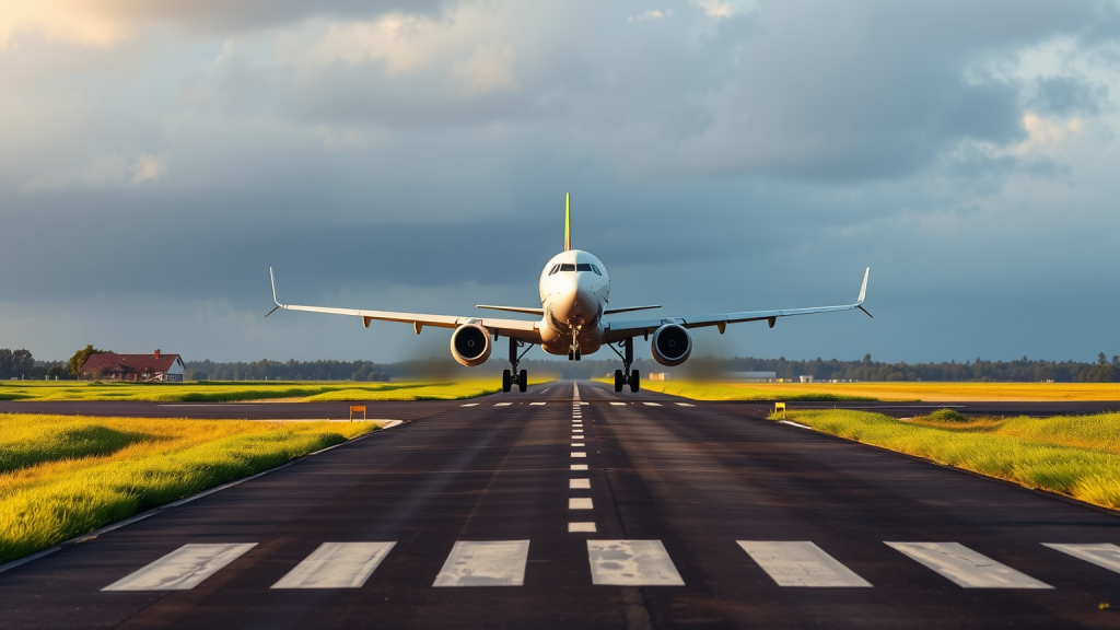 Airbus neo landet auf Graspiste