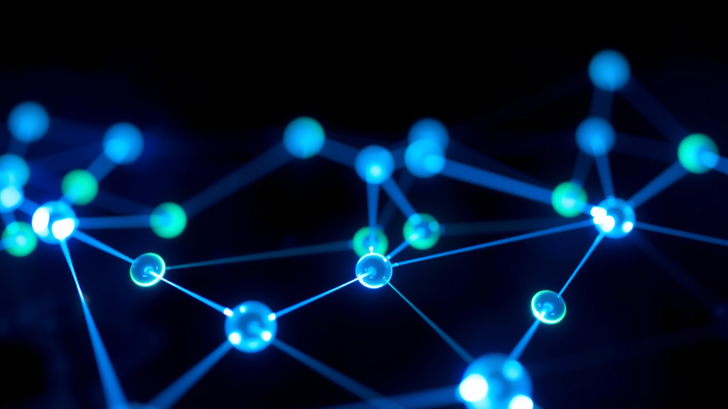 Leuchtendes digitales Netzwerk auf dunklem Hintergrund