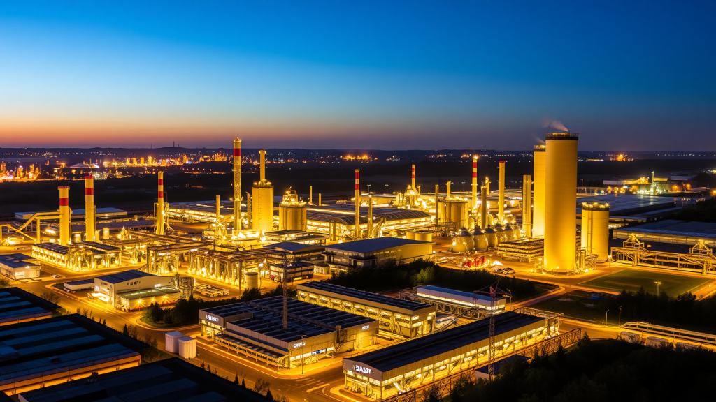 BASF-Komplex bei Nacht