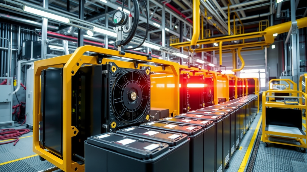 Montage von BYD-Batterietechnologie im Werk