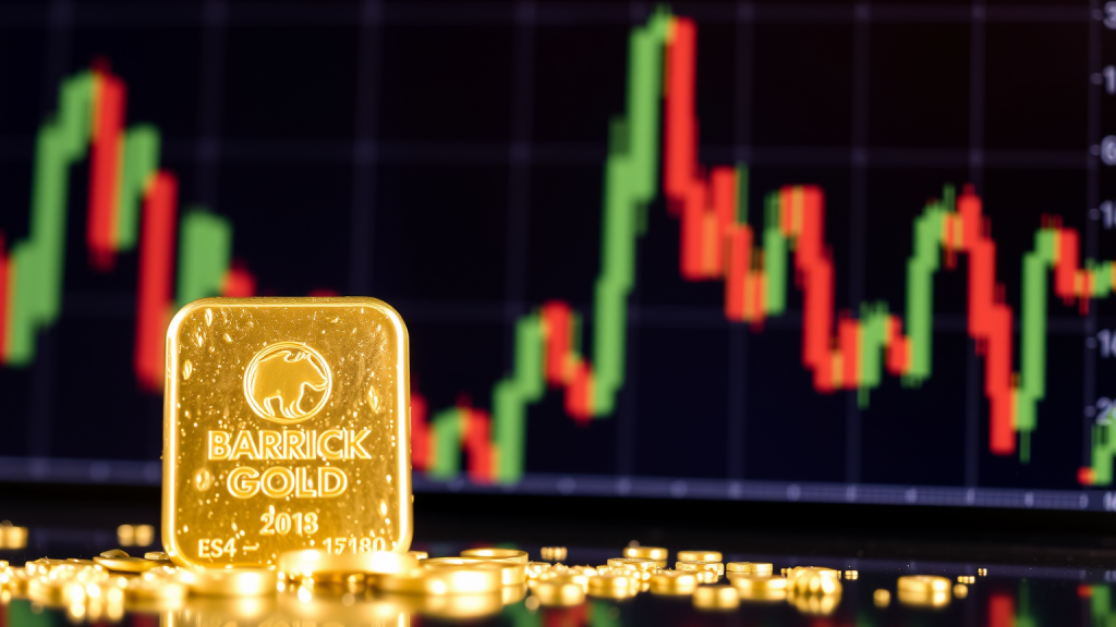 Glänzender Goldbarren mit steigendem Aktienkurs