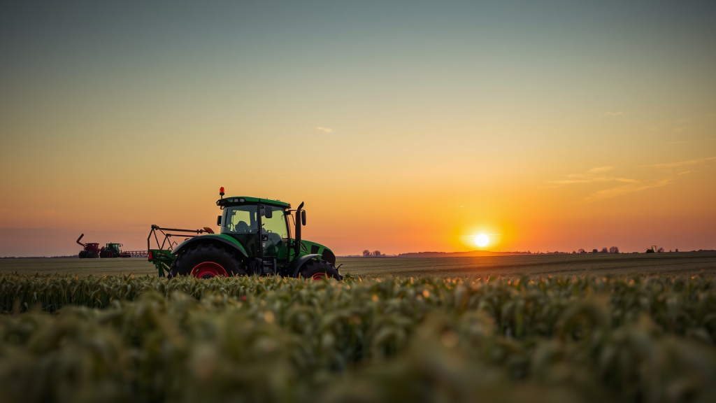 Deutz AG-Traktor im Weizenfeld