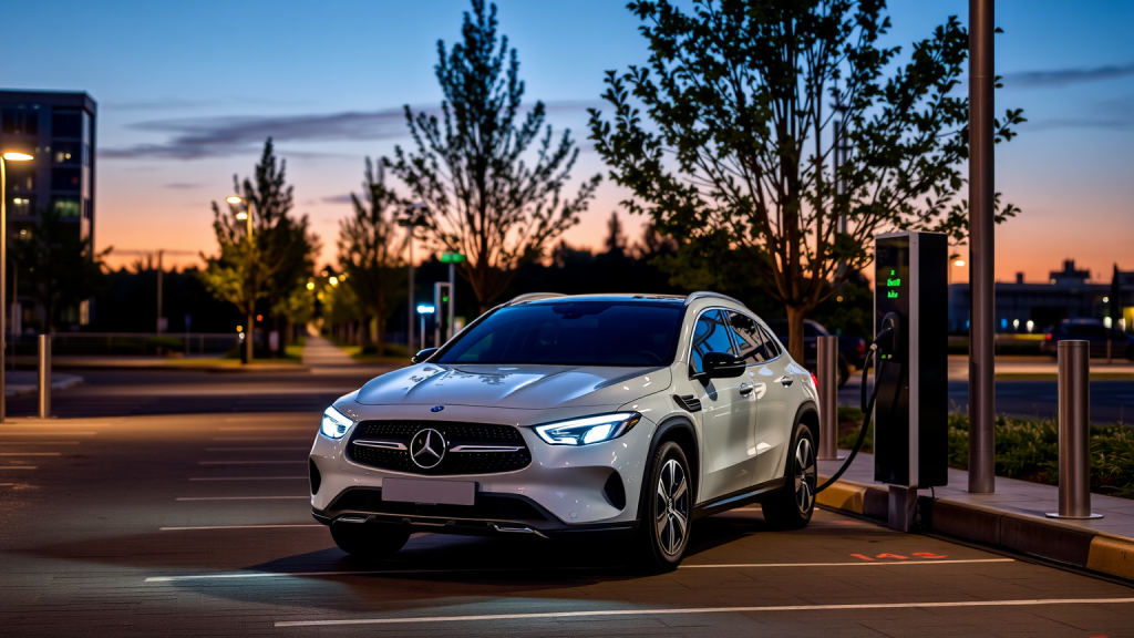 Mercedes-Benz-Elektroauto an Ladestation
