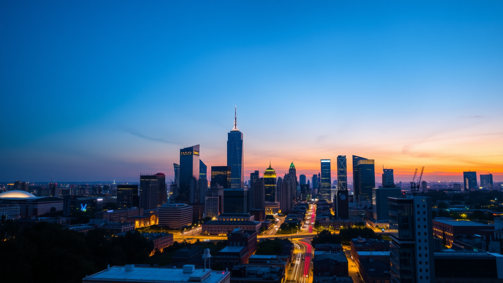 Stadtansicht mit Rwe-Smart-Grid