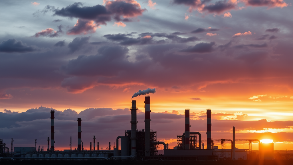 Sonnenuntergang über Albemarle-Chemiewerk