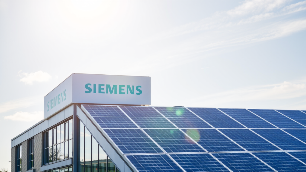 Siemens-Gebäude mit Solarpaneelen