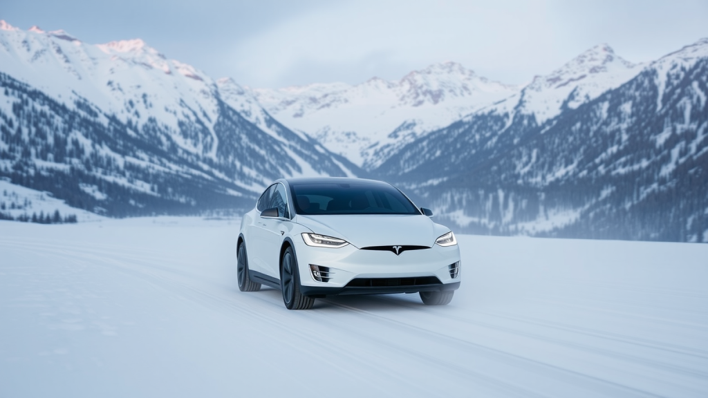 Tesla Model X im Schnee