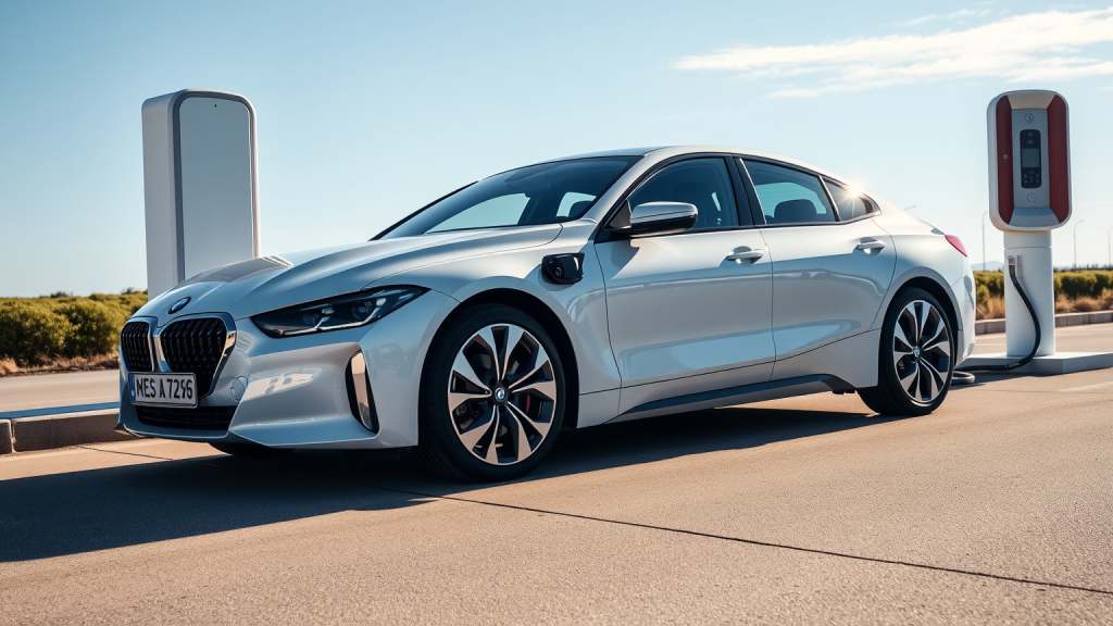 BMW Elektro-Limousine an Ladestation