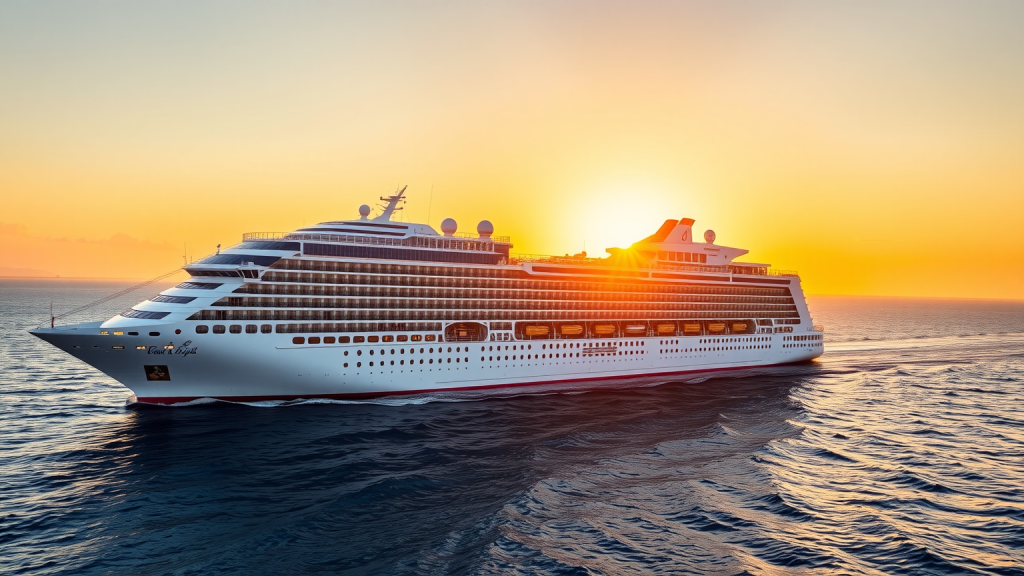 Carnival Kreuzfahrtschiff bei Sonnenuntergang