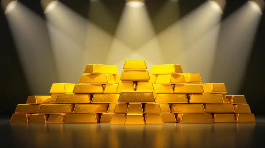 Gestapelte Goldbarren