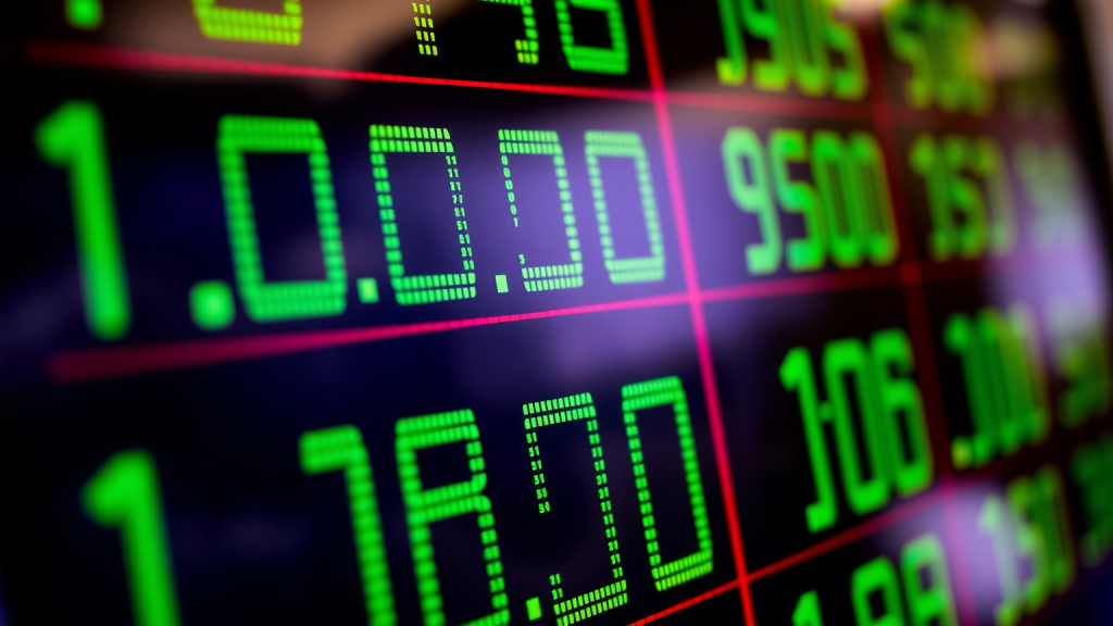 Johnson & Johnson: Mega-Deal! Digitale Börsenanzeige mit wechselnden Zahlen