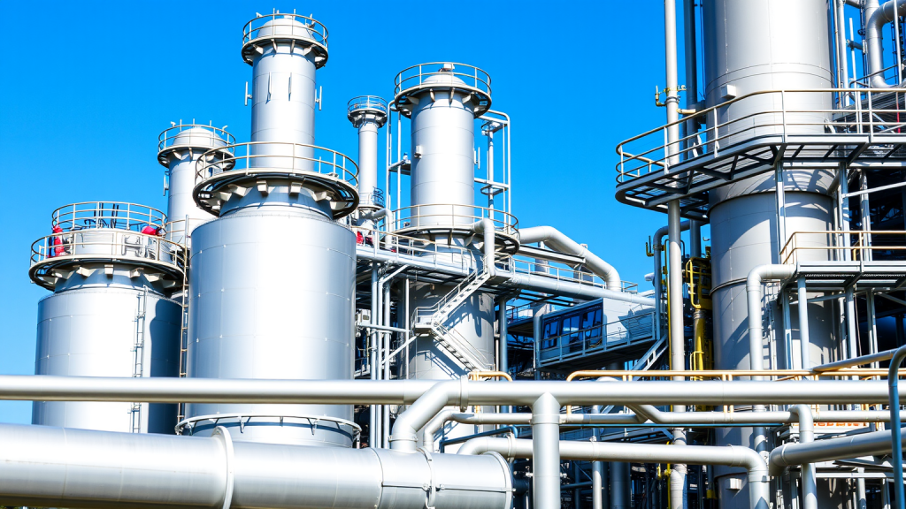 Wacker Chemie-Anlage mit Reaktoren