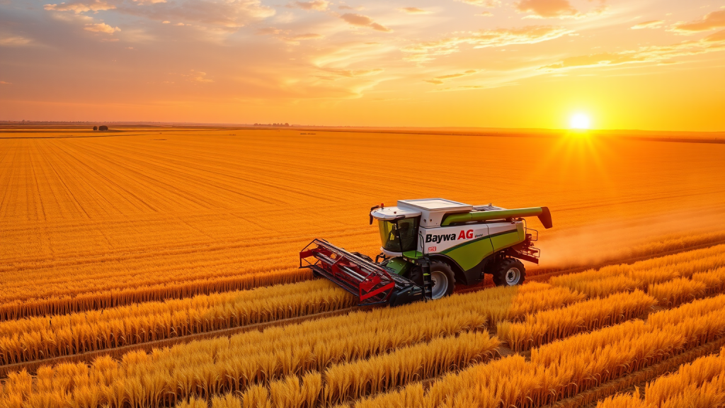 Baywa AG Landmaschinen im Sonnenaufgang