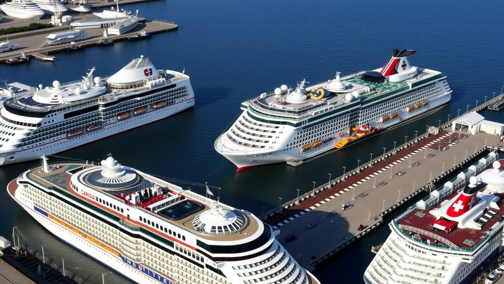 Hafen mit Carnival-Kreuzfahrtschiffen