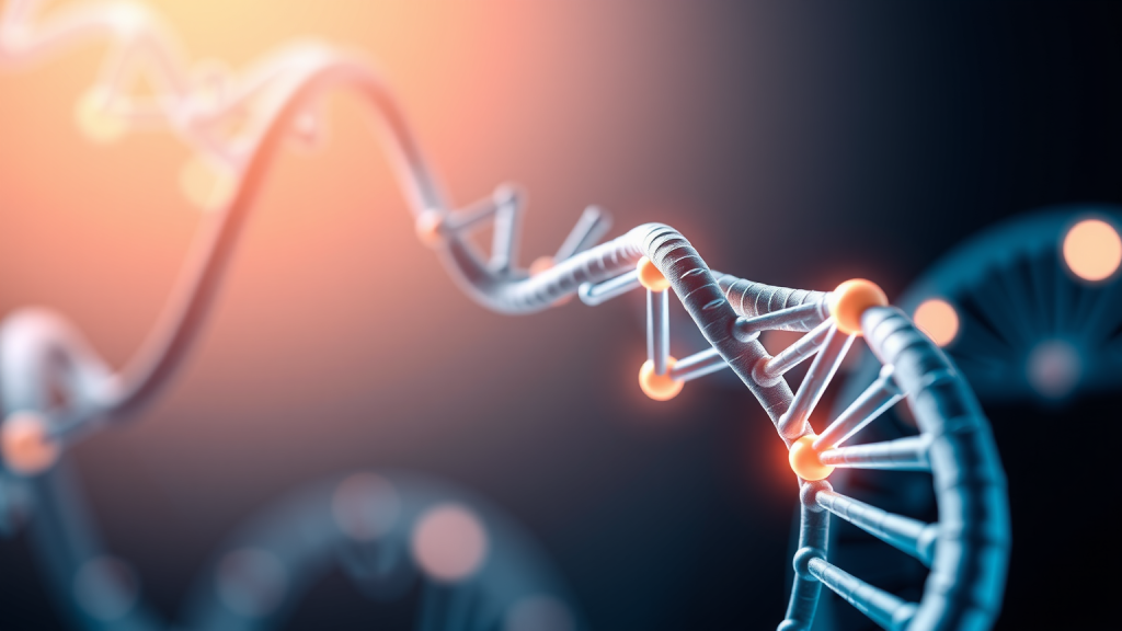 3D-DNA-Strang mit Lichtpunkten
