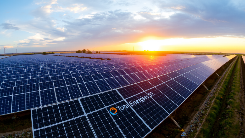 Solaranlage bei Sonnenuntergang