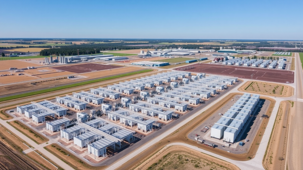 Luftaufnahme einer großen ITM-Power-Installation