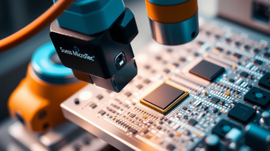 Roboterarm von Suess MicroTec bei der Montage von Mikrochips