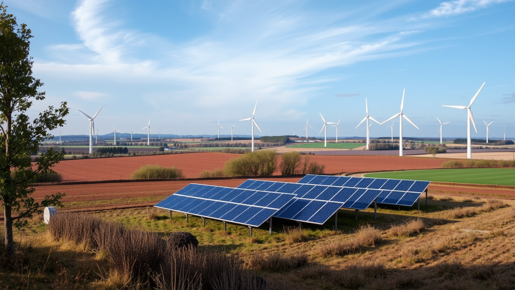 Ländliche Landschaft mit E.ON-Hybridsystemen