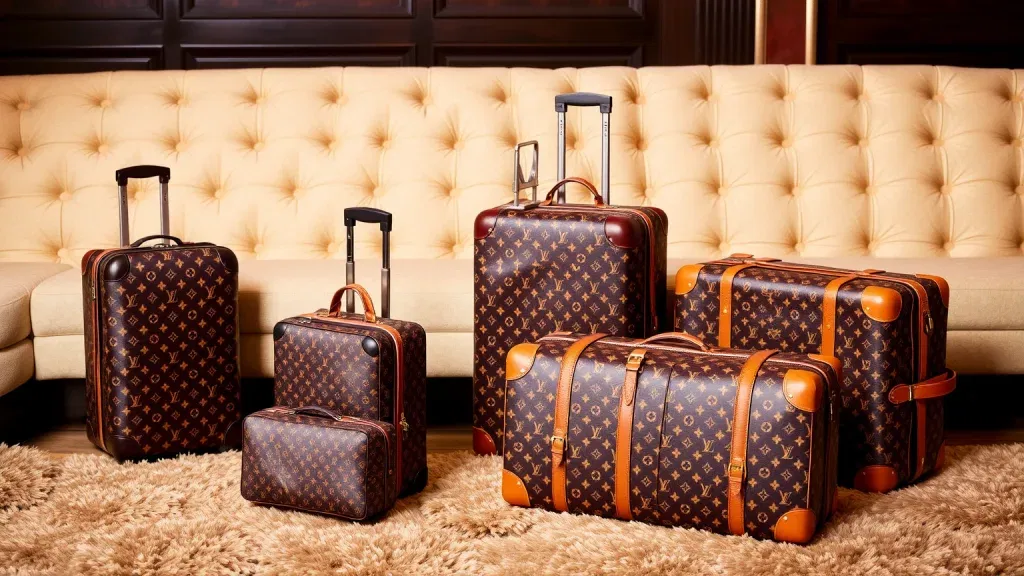 Luxuriöses Louis Vuitton-Gepäck in edler Umgebung.