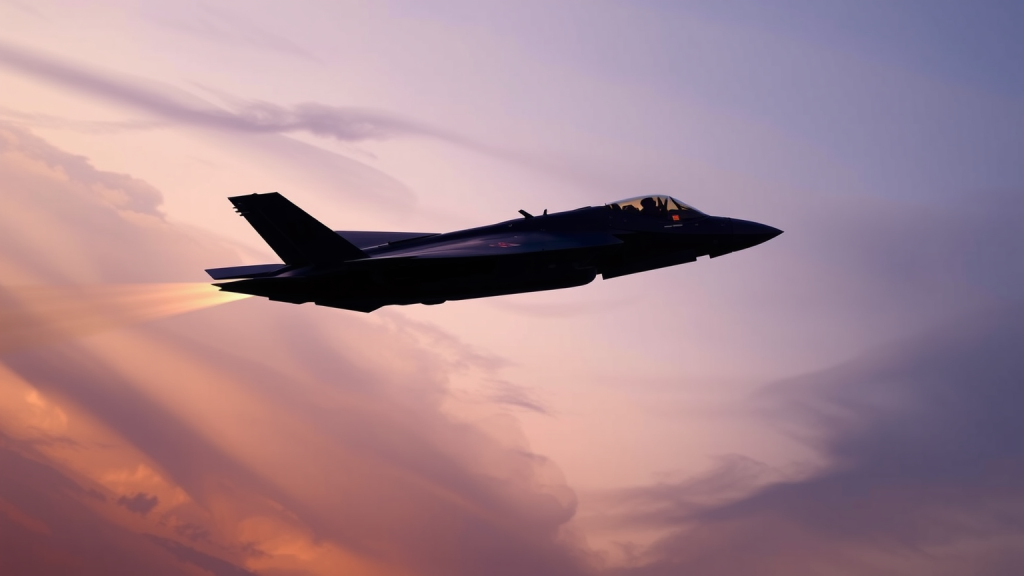 F-35 von Lockheed bei Dämmerung