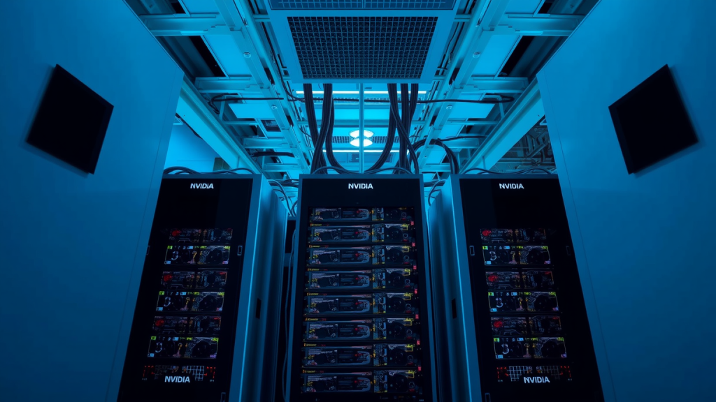 Nvidia-Aktie: Warum die Lieferkette jetzt entscheidend wird! Innenansicht des Nvidia-Rechenzentrums